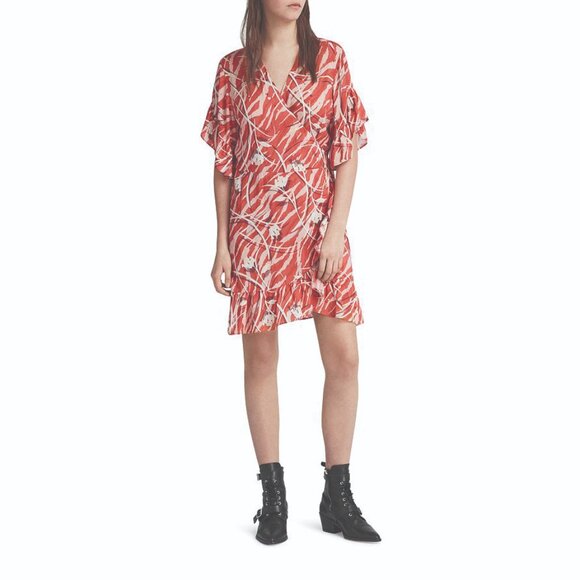 ALLSAINTS PRINTED MARLOW KAZUNO WRAP DRESS - NWOT - Picture 9 of 9